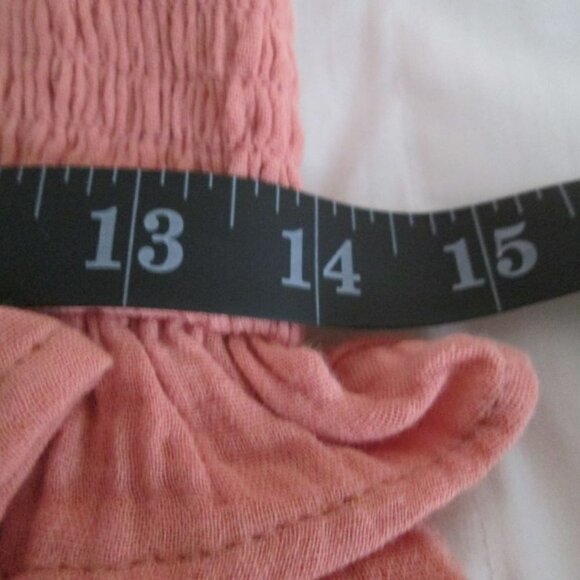 SOCIALITE Crinkled Smocked Mini Dress Size Large-Coral-NWT - Picture 13 of 16